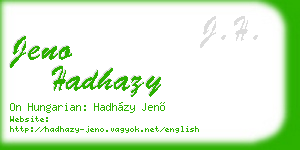 jeno hadhazy business card